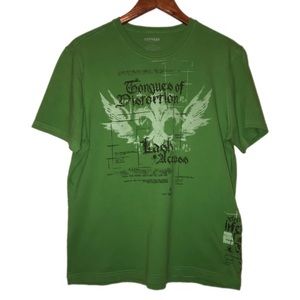 Express T shirt size L green